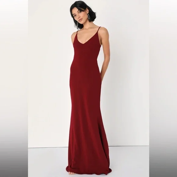 chinese dress ladies Stephanie Mesh Ruffle Maxi Dress Wine | Wedding Guest Dress | Maxi